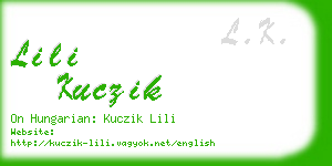 lili kuczik business card